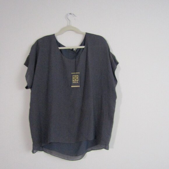 S.I.L.K. Women's Top Medium Gray Oversized Business Casual Silk Office - Picture 1 of 8